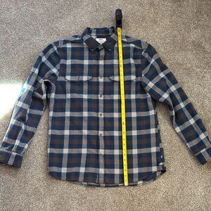 Fjallraven Blue and Brown Plaid Button-Down Shirt